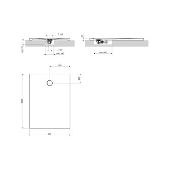 Omnires AQUAROCK sprchová vanička protišmyková, 90 × 120 cm, biely mat AQUAROCK90-120BM