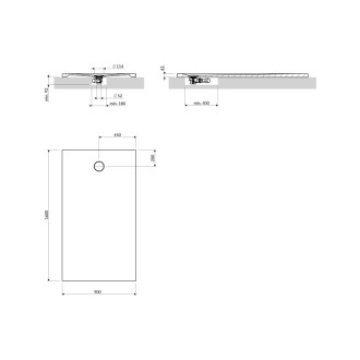 Omnires AQUAROCK sprchová vanička protišmyková, 90 × 160 cm, biely mat AQUAROCK90-160BM