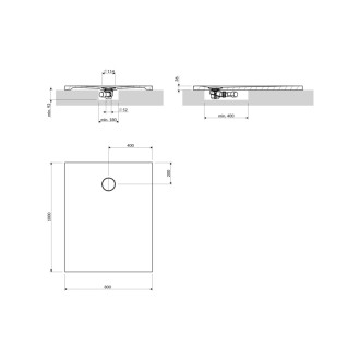 Omnires AQUAROCK sprchová vanička protišmyková, 80 × 100 cm, biely mat AQUAROCK80-100BM