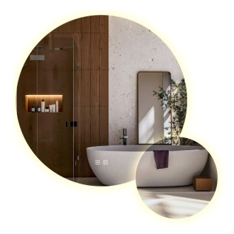 REA Zrkadlo LED R-8040 80cm + 40cm HOM-08531