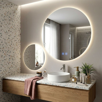 REA Zrkadlo LED R-8040 80cm + 40cm HOM-08531