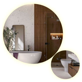 REA Zrkadlo LED R-9045 90cm + 45cm HOM-08532