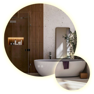 REA Zrkadlo LED R-9045 90cm + 45cm HOM-08532
