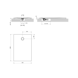 Omnires AQUAROCK sprchová vanička protišmyková, 80 × 120 cm, biely mat AQUAROCK80-120BM