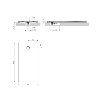 Omnires AQUAROCK sprchová vanička protišmyková, 80 × 160 cm, biely mat AQUAROCK80-160BM