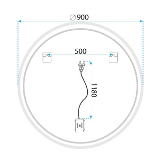 REA Zrkadlo LED SOFT 90 HOM-00206