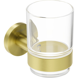 Hrnček na zubnú kefku Mexen Ovio, kartáčované zlato - 70A19551-55
