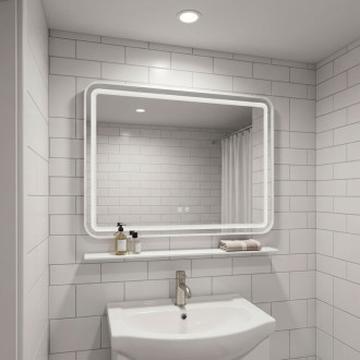 REA LED zrkadlo na stenu s policou 80x60 cm L-8060 HOM-08530