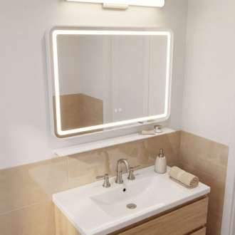 REA LED zrkadlo na stenu s policou 80x60 cm L-8060 HOM-08530
