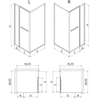 Mexen Linea posuvný sprchovací kút 85 x 85 cm, priehľadný, chróm - 8E1-085-085-01-01