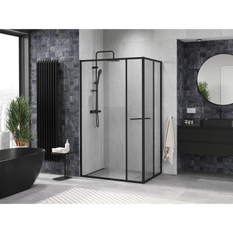 Mexen Linea posuvný sprchovací kút 100 x 80 cm, priehľadný, čierny - 8E1-100-080-70-70