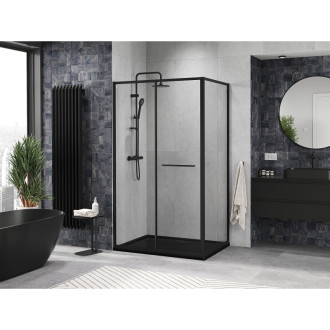 Mexen Linea posuvný sprchovací kút 80 x 95 cm, priehľadný, čierny - 8E1-080-095-70-70