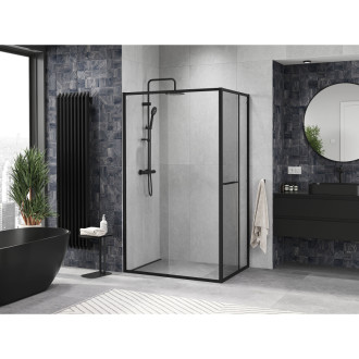 Mexen Linea posuvný sprchovací kút 100 x 95 cm, priehľadný, čierny - 8E1-100-095-70-70