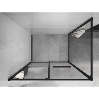 Mexen Linea posuvný sprchovací kút 110 x 95 cm, priehľadný, čierny - 8E1-110-095-70-70