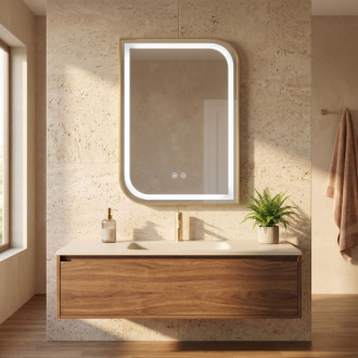 REA Zrkadlo LED ZONE 80X60 GOLD BRUSH HOM-00209