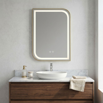 REA Zrkadlo LED ZONE 80X60 GOLD BRUSH HOM-00209