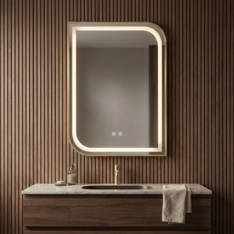 REA Zrkadlo LED ZONE 80X60 GOLD BRUSH HOM-00209