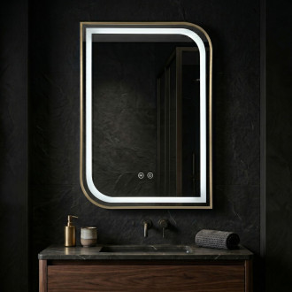 REA Zrkadlo LED ZONE 80X60 GOLD BRUSH HOM-00209