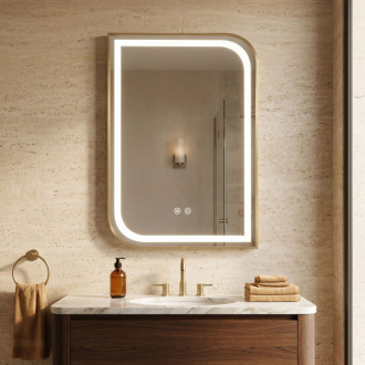 REA Zrkadlo LED ZONE 80X60 GOLD BRUSH HOM-00209