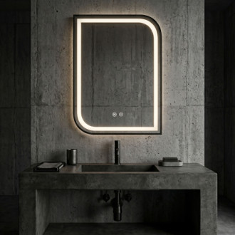 REA Zrkadlo LED ZONE 80X60 BLACK HOM-00208