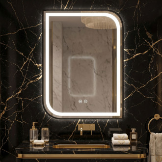 REA Zrkadlo LED ZONE 80X60 BLACK HOM-00208