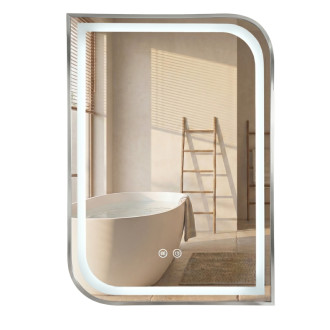 REA Zrkadlo LED ZONE 70x50 BRUSH NICKEL HOM-00305
