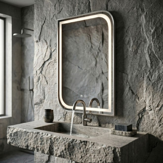 REA Zrkadlo LED ZONE 70x50 BRUSH NICKEL HOM-00305