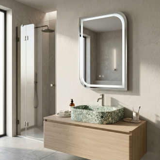 REA Zrkadlo LED ZONE 70x50 BRUSH NICKEL HOM-00305