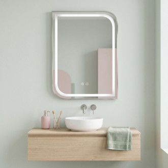 REA Zrkadlo LED ZONE 80x60 BRUSH NICKEL HOM-00301