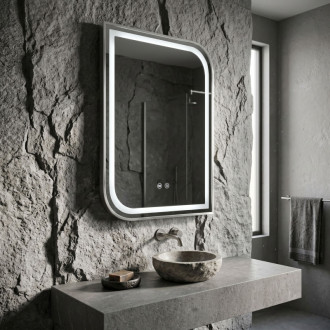 REA Zrkadlo LED ZONE 80x60 BRUSH NICKEL HOM-00301