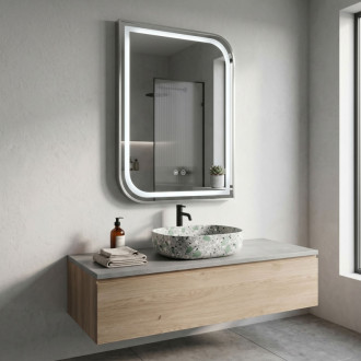 REA Zrkadlo LED ZONE 80x60 BRUSH NICKEL HOM-00301
