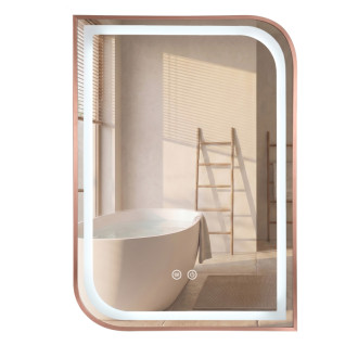 REA Zrkadlo LED ZONE 70x50 BRUSH ROSE GOLD HOM-00304