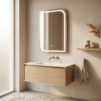 REA Zrkadlo LED ZONE 70x50 BRUSH ROSE GOLD HOM-00304