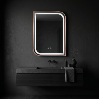 REA Zrkadlo LED ZONE 70x50 BRUSH ROSE GOLD HOM-00304