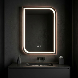 REA Zrkadlo LED ZONE 80x60 BRUSH ROSE GOLD HOM-00300