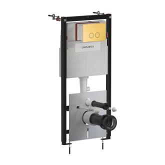 Omnires STRONGFRAME podomietkový modul ECO + tlačidlo, zlatá kartáčovaná STFWCECO1R45-RGLB