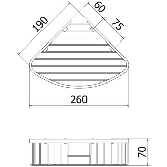 Rohový kúpeľňový kôš Mexen Uni-C, čierny - 70A8517-70