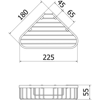 Rohový kúpeľňový kôš Mexen Uni-T, chróm - 70A8520-00