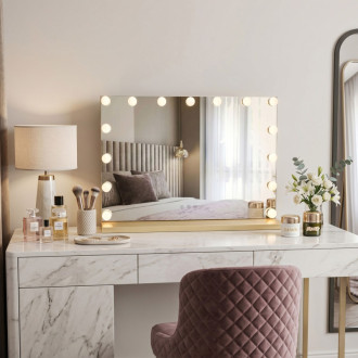 REA Zrkadlo LED HOLLYWOOD L.Gold 80x60 HOM-12015