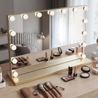 REA Zrkadlo LED HOLLYWOOD L.Gold HOM-12012
