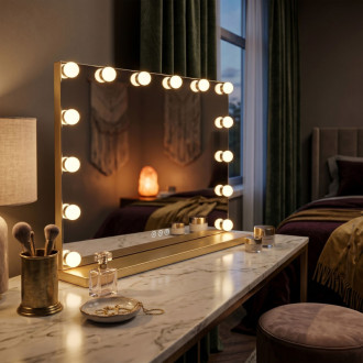 REA Zrkadlo LED HOLLYWOOD L.Gold HOM-12012