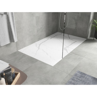 Obdĺžniková sprchová vanička Mexen Hugo SMC 150 x 80 cm, biely kameň - 42158015