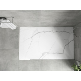 Obdĺžniková sprchová vanička Mexen Hugo SMC 150 x 80 cm, biely kameň - 42158015