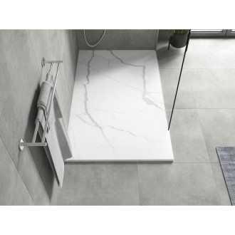 Obdĺžniková sprchová vanička Mexen Hugo SMC 150 x 80 cm, biely kameň - 42158015