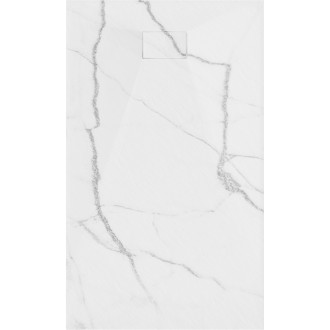 Obdĺžniková sprchová vanička Mexen Hugo SMC 150 x 80 cm, biely kameň - 42158015