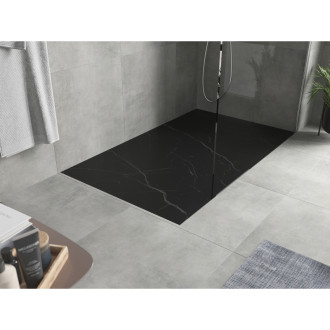 Obdĺžniková sprchová vanička Mexen Hugo SMC 150 x 80 cm, čierny kameň - 42758015