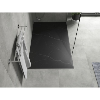 Obdĺžniková sprchová vanička Mexen Hugo SMC 150 x 80 cm, čierny kameň - 42758015