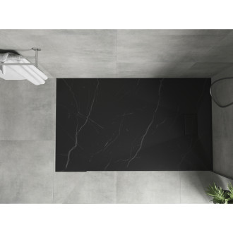 Obdĺžniková sprchová vanička Mexen Hugo SMC 160 x 80 cm, čierny kameň - 42758016