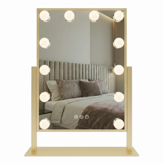 REA Zrkadlo LED HOLLYWOOD L.Gold 30x40 HOM-01804