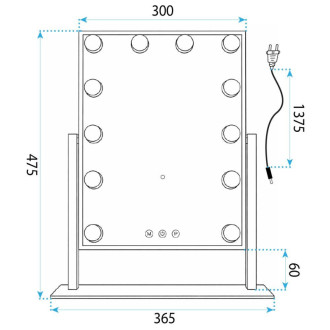 REA Zrkadlo LED HOLLYWOOD L.Gold 30x40 HOM-01804
